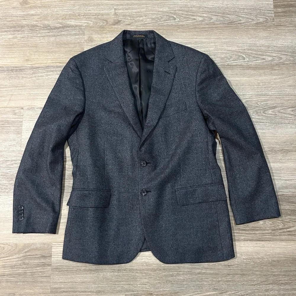 Jos A Bank Reserve Sport Coat Blazer 100% Wool 42S Reda Navy/grey Never Worn